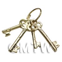 Dolls House Miniature 1:12th Scale Bunch Of Loose Brass Keys