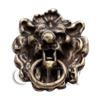 Dolls House Miniature Antique Brass Lions Head Door knocker
