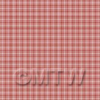 1:48th Red And White Triangular Pattern Tile Sheet With Grey Grout