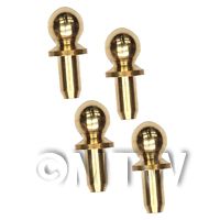 4 x 3.5mm Dolls House Miniature Brass Classic Door Knobs