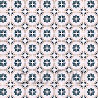 1:24th Blue And Brown Star Design Small Tiles On A Pale Rose Background