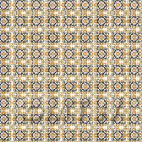 1:24th Orange And Yellow Star Design Tile Sheet With Grey Grout