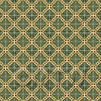 1:24th Large Green Star With Flower Border Tile Sheet With White Grout