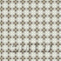 1:24th Brown And Sage Green Design Tile Sheet With Pale Grey Grout