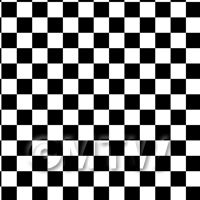 1:24th Classic Black And White Large Checkerboard Design Tile Sheet