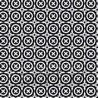 1:24th Black And White Floral Circle Design Tile Sheet With Grey Grout