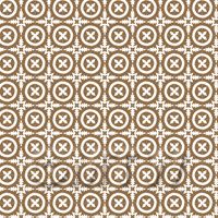 1:24th Pale Chestnut And White Floral Circle Design Tile Sheet