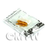 Dolls House Miniature Handmade Bag of Chips In Newspaper