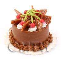 Dolls House Miniature Cakes - Rich Chocolate Cherry Cake 