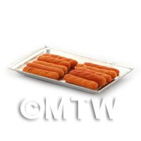 Dolls House Miniature Glazed Hotdog Rolls On A Metal Tray 