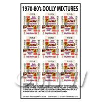 Dolls House Miniature Sheet of 9 Dolly Mixture Boxes From the 70s/80s