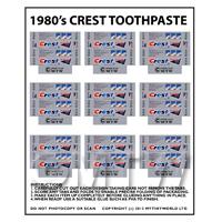 Dolls House Miniature sheet of 9 Crest Toothpaste Boxes