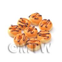 Dolls House Miniature Orange Glazed Donuts With Chocolate Icing