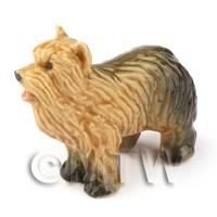 Dolls House Miniature Ceramic Long Haired Terrier Dog