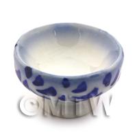 Dolls House Miniature 22mm Blue Spotted Fruit Bowl