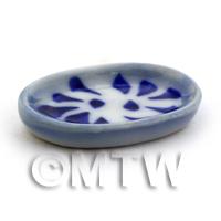 Dolls House Miniature 14mm Blue Spotted Plate