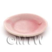 21mm Dolls House Miniature Pink Glazed Ceramic  Plate