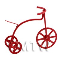 Dolls House Miniature Childrens Small Red Metal Tricycle