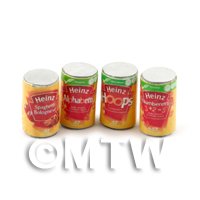 Dolls House Miniature set of 4  Cans Of Different Heinz Spaghetti