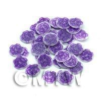 50 Purple Rose Nail Art  Cane Slices (NS71)