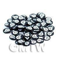 50 Black and White Halloween Cane Slices (NS41)