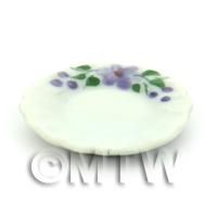 Dolls House Miniature Purple Violet Design 22mm Ceramic Plate