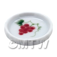 Dolls House Miniature Grape Design 21mm Ceramic Flan Dish