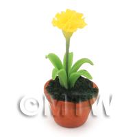 Dolls House Miniature Potted Yellow Carnation