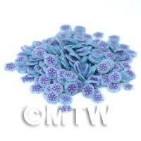 50 Blue Flower Nail Art  Cane Slices (NS8)