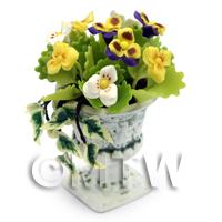 Dolls House Mixed Miniature Flowers In an Urn