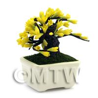 Dolls House Miniature Yellow Flower Bonsai Tree 