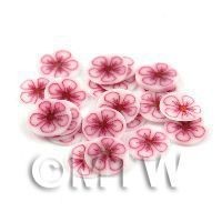 50 Earthy Red Flower Nail Art Cane Slices (NS17)