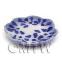 Dolls House Miniature 25mm Blue Spotted Edged Plate