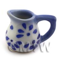 Dolls House Miniature Tradtional Blue Spotted Rounded Jug
