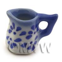 Dolls House Miniature Traditional 6 Sided Blue Spotted Jug