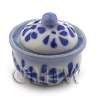 Dolls House Miniature Blue Spotted Cooking Pot