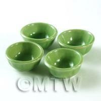 4 Dolls House Miniature Green 23mm  Bowls