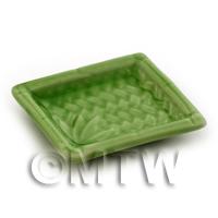 Ceramic 35mm x 40mm Dolls House Miniature Green Plate