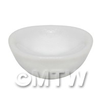 15mm Dolls House Miniature White Glazed Ceramic Bowl
