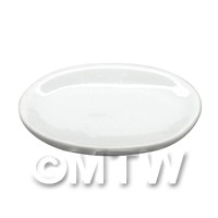 Dolls House Miniature 23mm x 35mm White Glazed Ceramic Plate