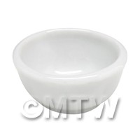 25mm Dolls House Miniature White Glazed Ceramic Bowl