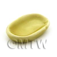 13mm x 20mm Dolls House Miniature Yellow Glazed Ceramic Oval Plate