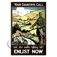 Your Countrys Call - Miniature WWI Poster