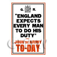 England Expects Every Man - Miniature WWI Poster