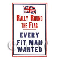 Rally Around The Flag - Miniature WWI Poster
