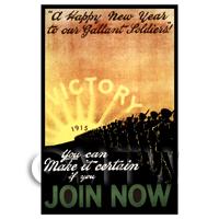 Victory! Join Now - Miniature WWI Poster