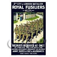 Royal Fusiliers Recruitment - Miniature WWI Poster