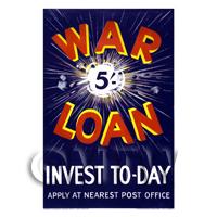 War Loan Invest Today - Miniature Dollshouse WWI Poster