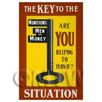 Munitions, Men And Money - Miniature WWI Poster