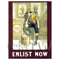 Enlist Now Recruitment - Miniature WWI Poster